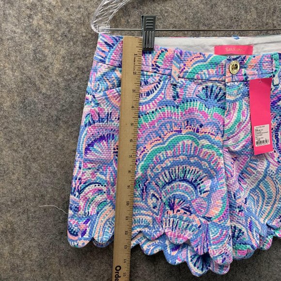 Lilly Pulitzer Shorts Women 4 Ladies Purple Blue Outdoors Buttercup Stretch Pant - Picture 8 of 12